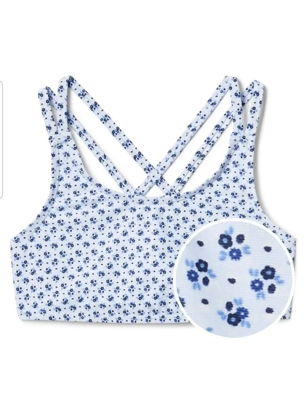 NWT Gap Kids Floral Cross Back Swim Top